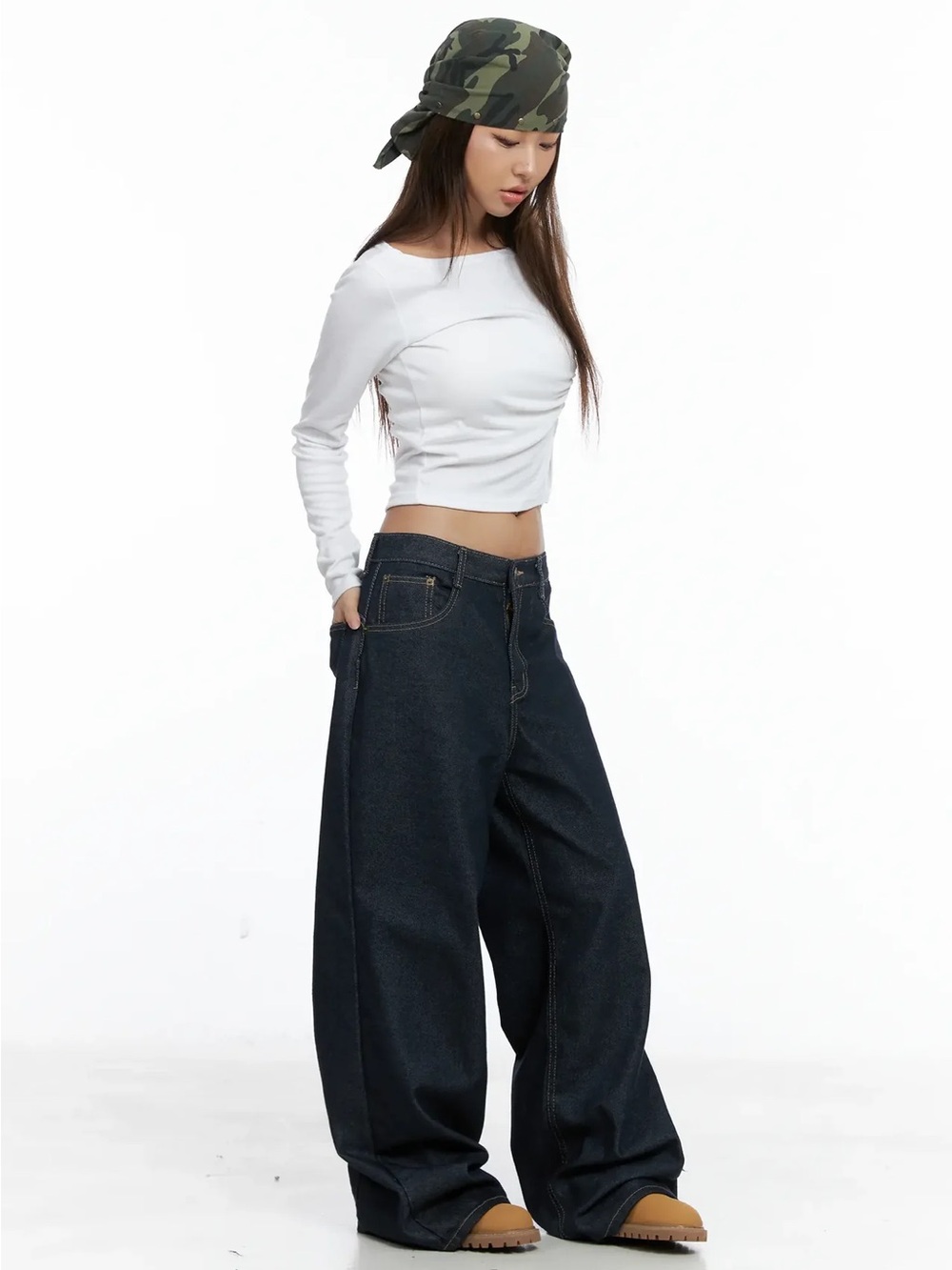 Giada Raw Indigo Wide-Leg Jeans